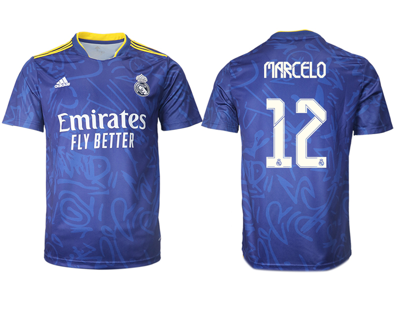Men 2021-2022 Club Real Madrid away aaa version blue #12 Soccer Jersey